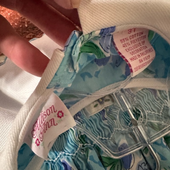 Vintage Allison Ann smocked blue tulips dress 3t 19” sth girls boutique - Picture 3 of 3